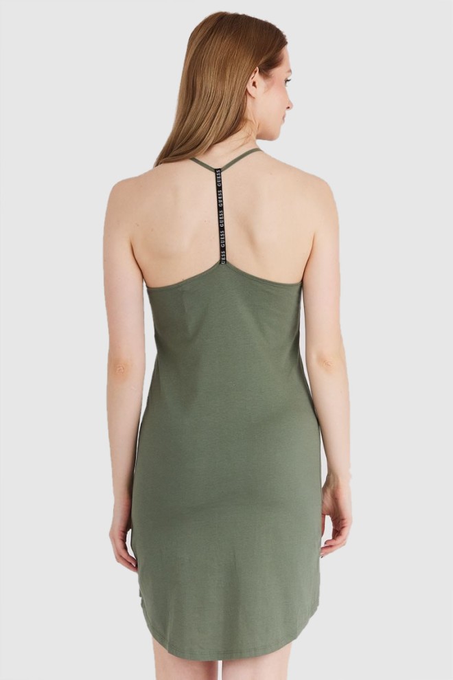 GUESS green dress with triangle logo