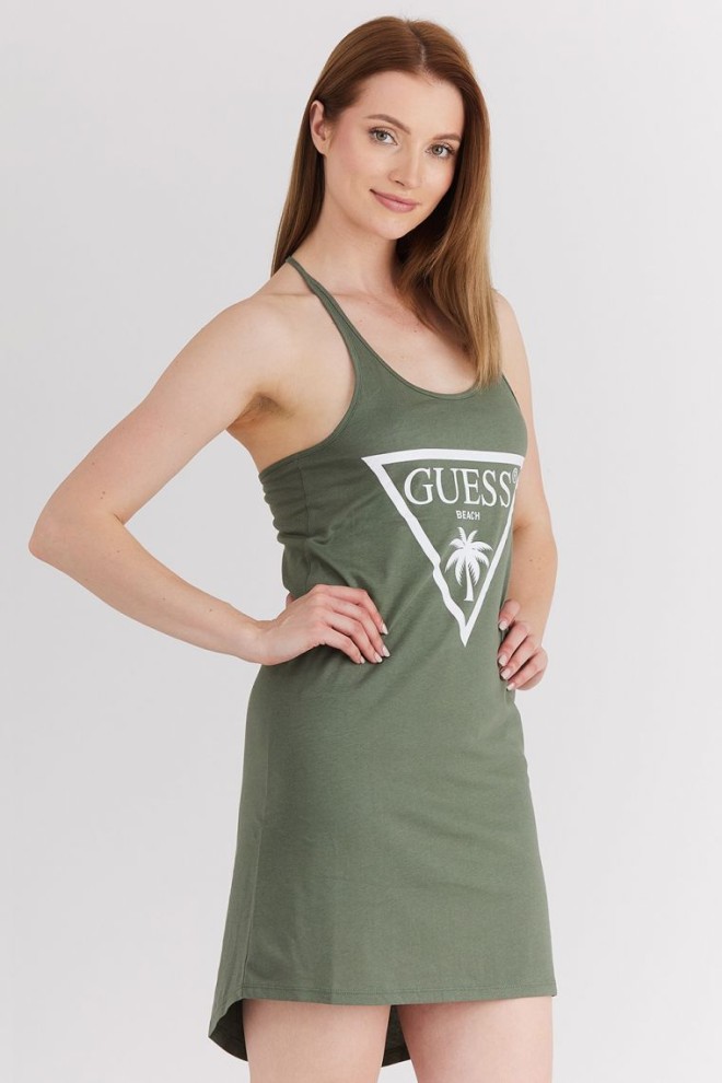 GUESS green dress with triangle logo