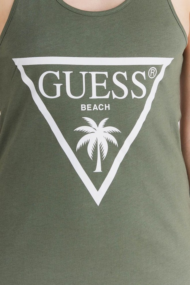 GUESS green dress with triangle logo