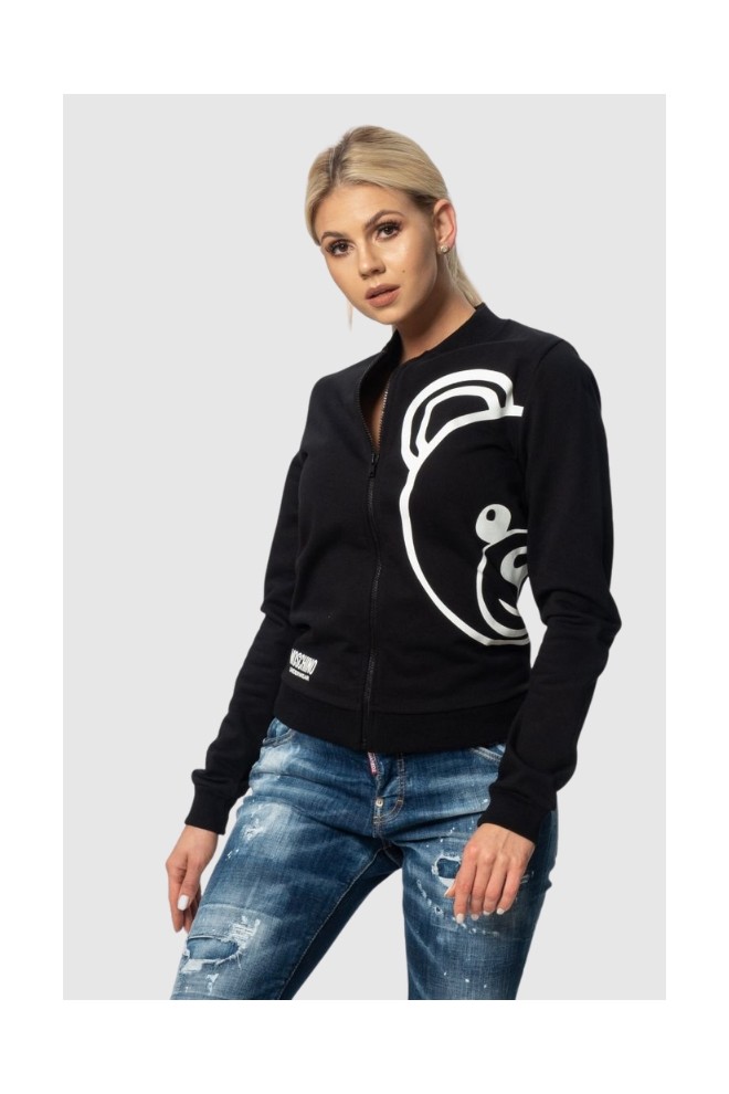 MOSCHINO Black women's zip-up sweatshirt