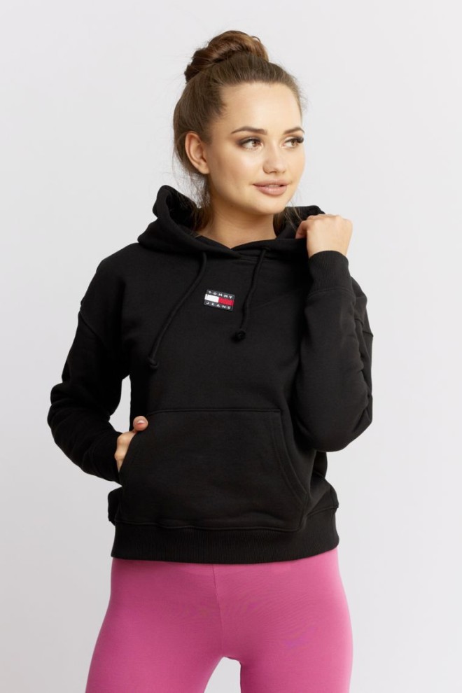 TOMMY JEANS Black women's hooded sweatshirt