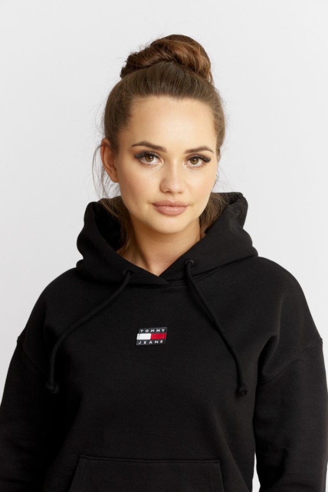 TOMMY JEANS Black women's hooded sweatshirt