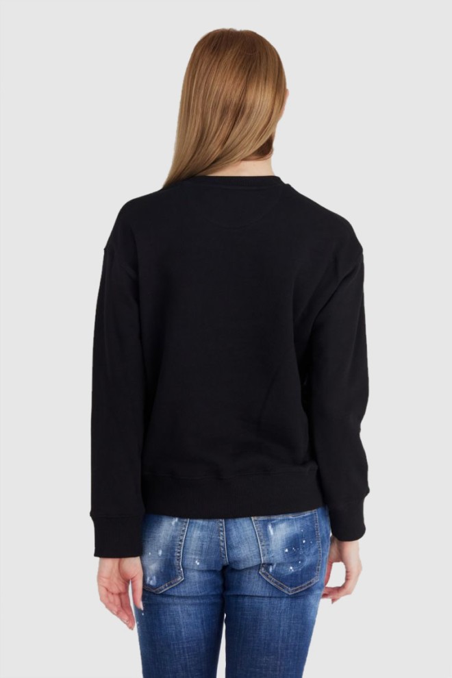 VALENTINO GARAVANI Hanorac negru pentru femei cu logo în relief