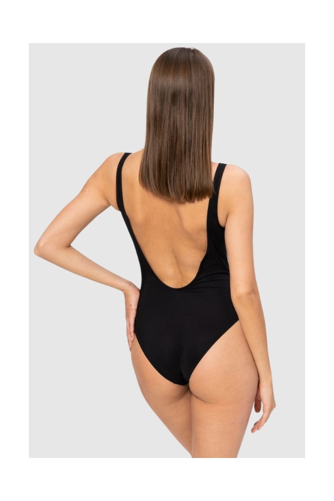 MOSCHINO Black swimsuit with gold logo