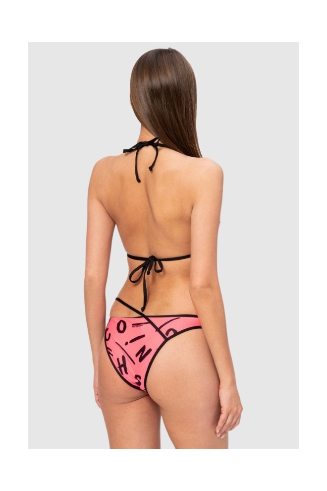 MOSCHINO Pink lettered bikini top