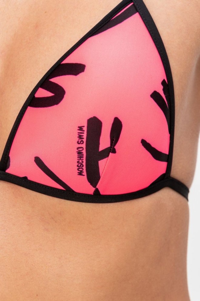 MOSCHINO Pink lettered bikini top