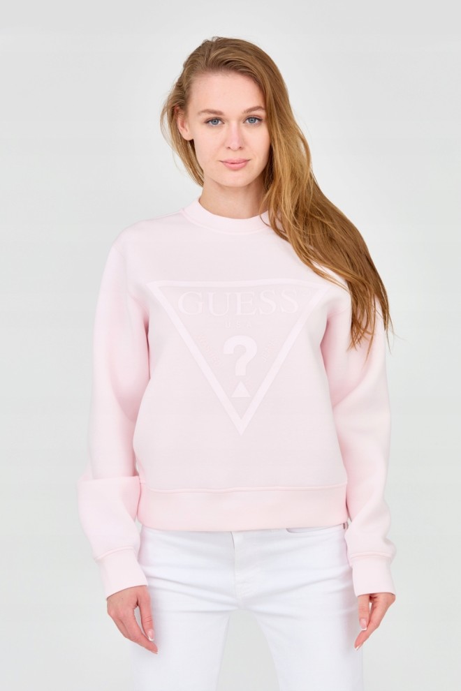 GUESS Pink women's sweatshirt with large logo