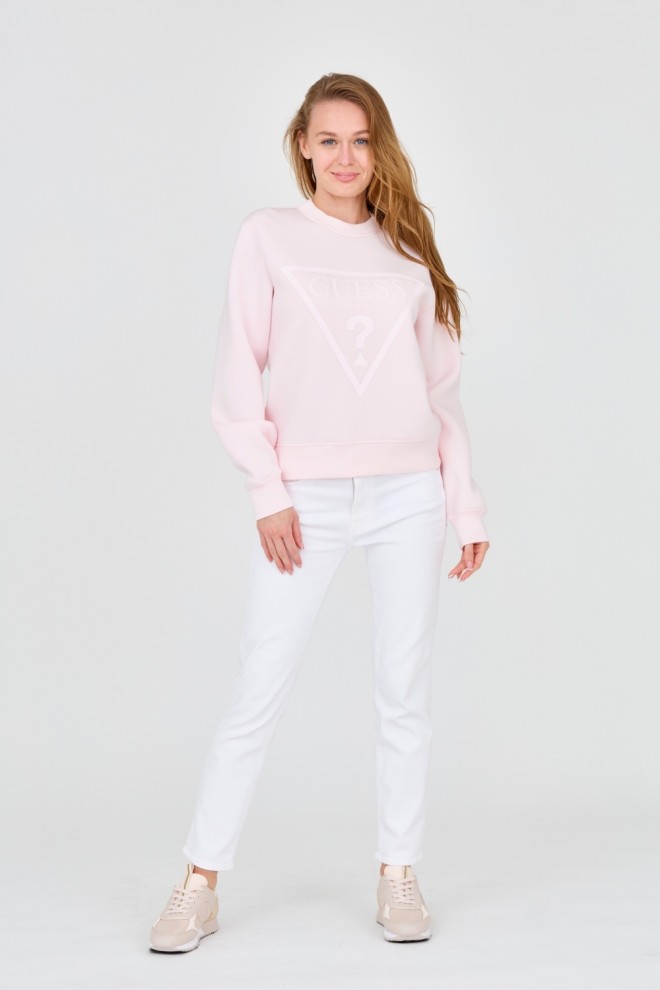 GUESS Pink women's sweatshirt with large logo