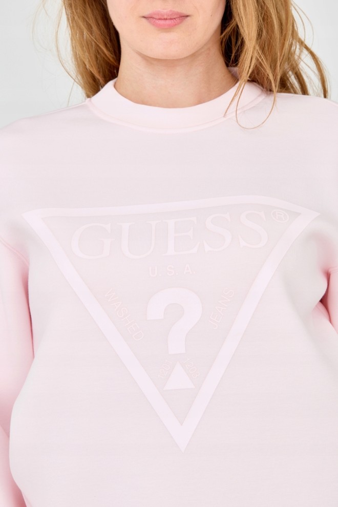 GUESS Pink women's sweatshirt with large logo