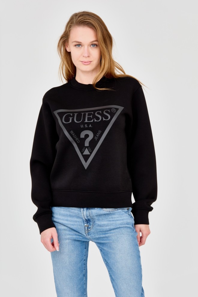 Жіночий світшот GUESS Чорний з великим логотипом