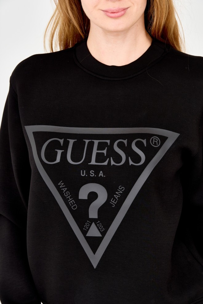 GUESS Czarna damska bluza z dużym logo