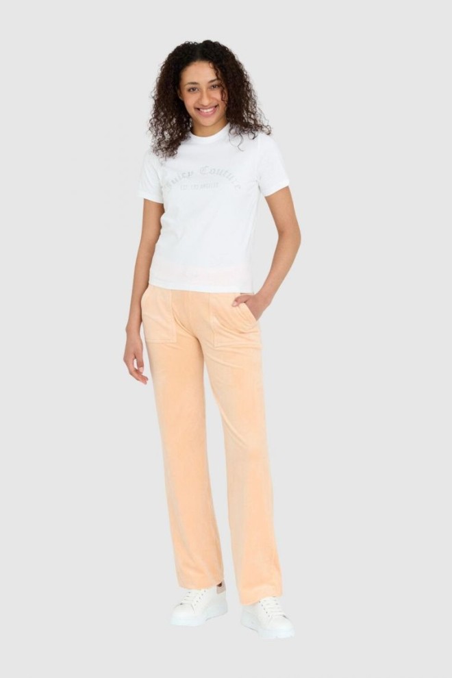 JUICY COUTURE Classic velour del ray sweatpants in peach color