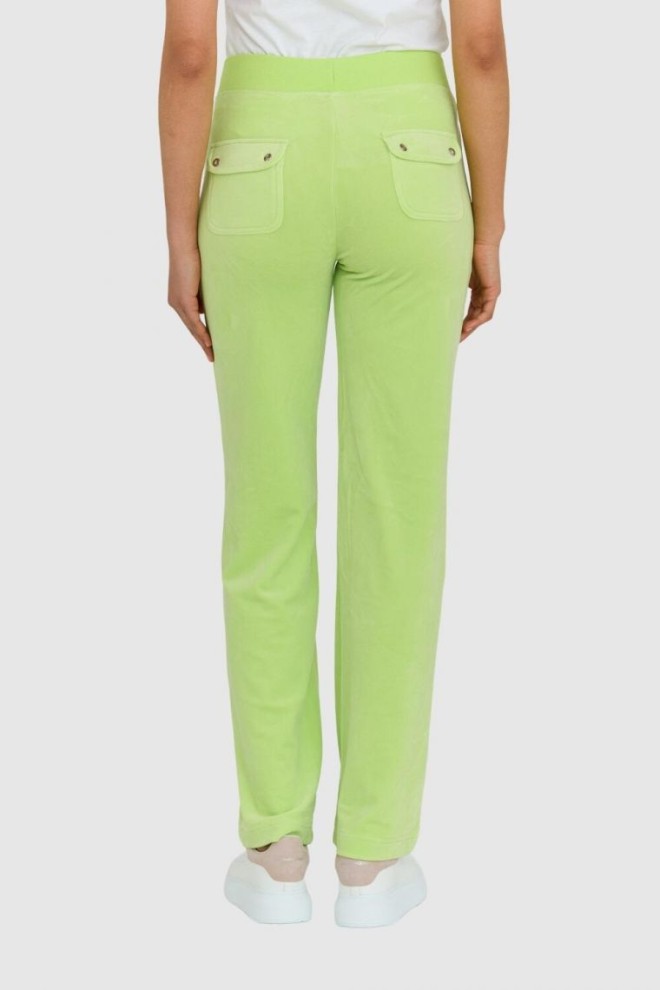 JUICY COUTURE Classic velour del ray sweatpants in light green color