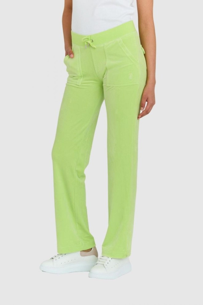 JUICY COUTURE Classic velour del ray sweatpants in light green color