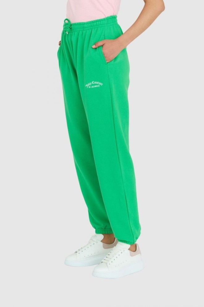 JUICY COUTURE Pantaloni verzi wendy reciclați pentru femei, cu logo brodat