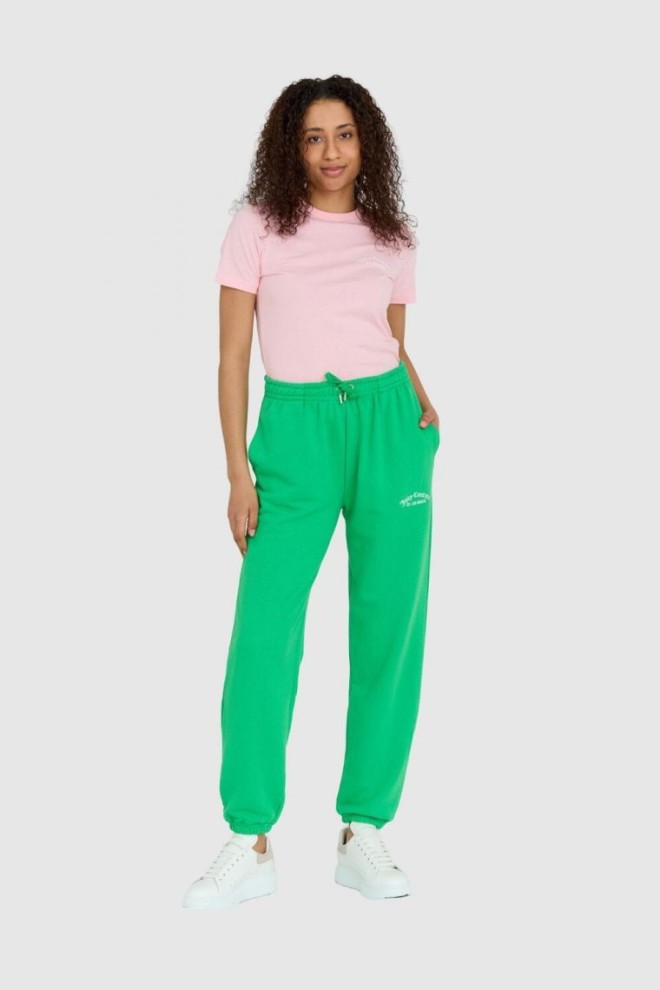 JUICY COUTURE Pantaloni verzi wendy reciclați pentru femei, cu logo brodat