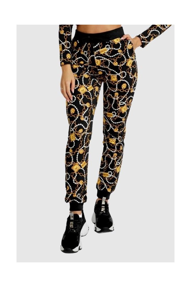 Pantaloni de trening pentru femei MOSCHINO cu lanțuri aurii