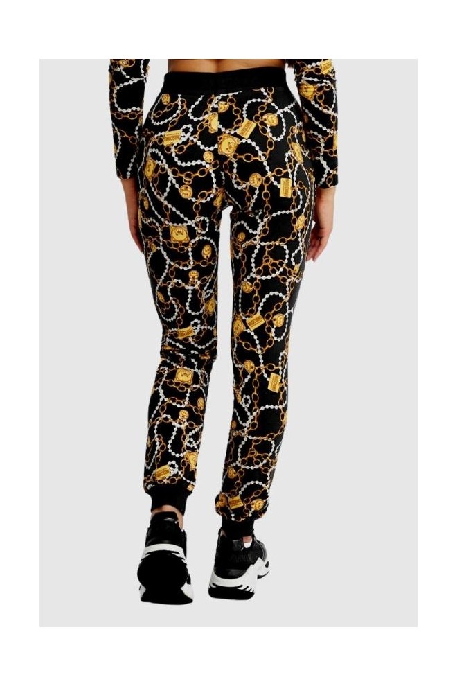 Pantaloni de trening pentru femei MOSCHINO cu lanțuri aurii