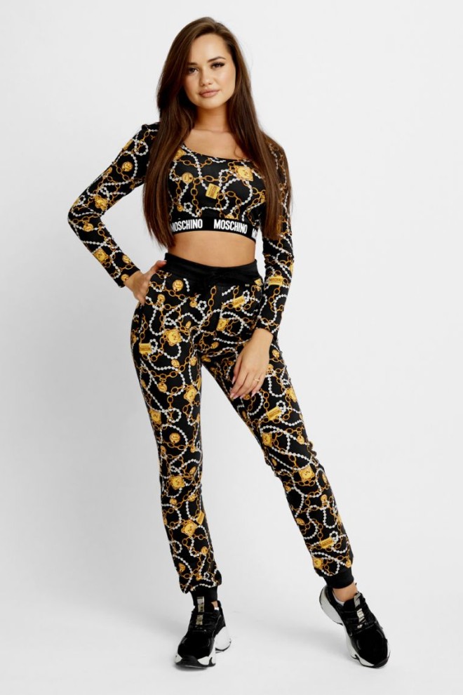 MOSCHINO Women's sweatpants with gold chains