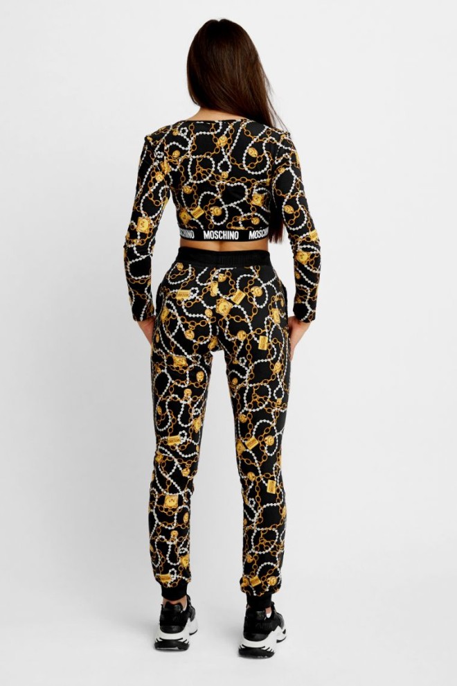 MOSCHINO Women's sweatpants with gold chains