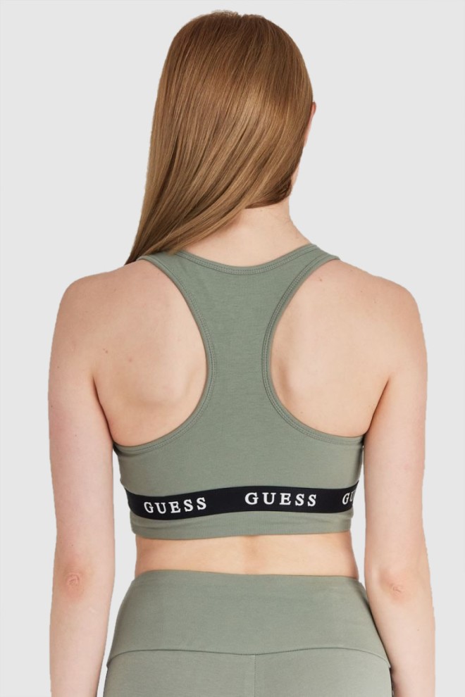 GUESS Green sports top with logo