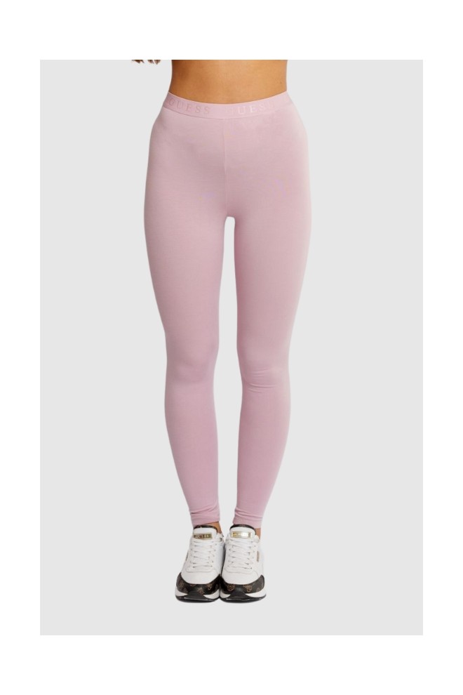 GUESS Light pink women's leggings with a crease