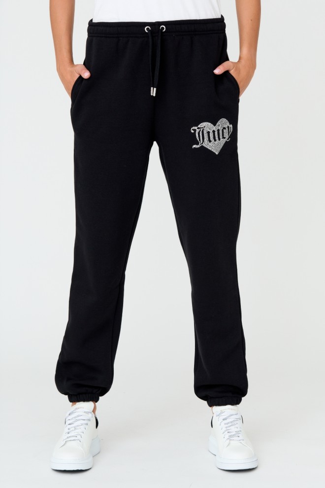 JUICY COUTURE Black Heart Diamante Pants