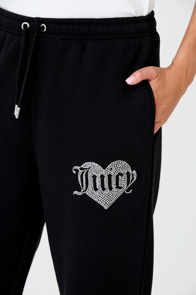 JUICY COUTURE Black Heart Diamante Pants