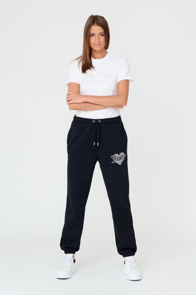 JUICY COUTURE Black Heart Diamante Pants