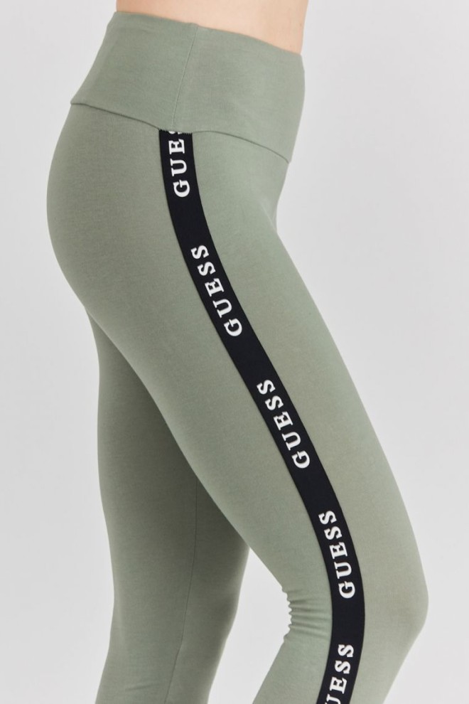 GUESS Green women's leggings with piping