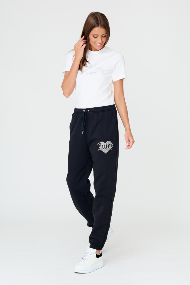 JUICY COUTURE Black Heart Diamante Pants