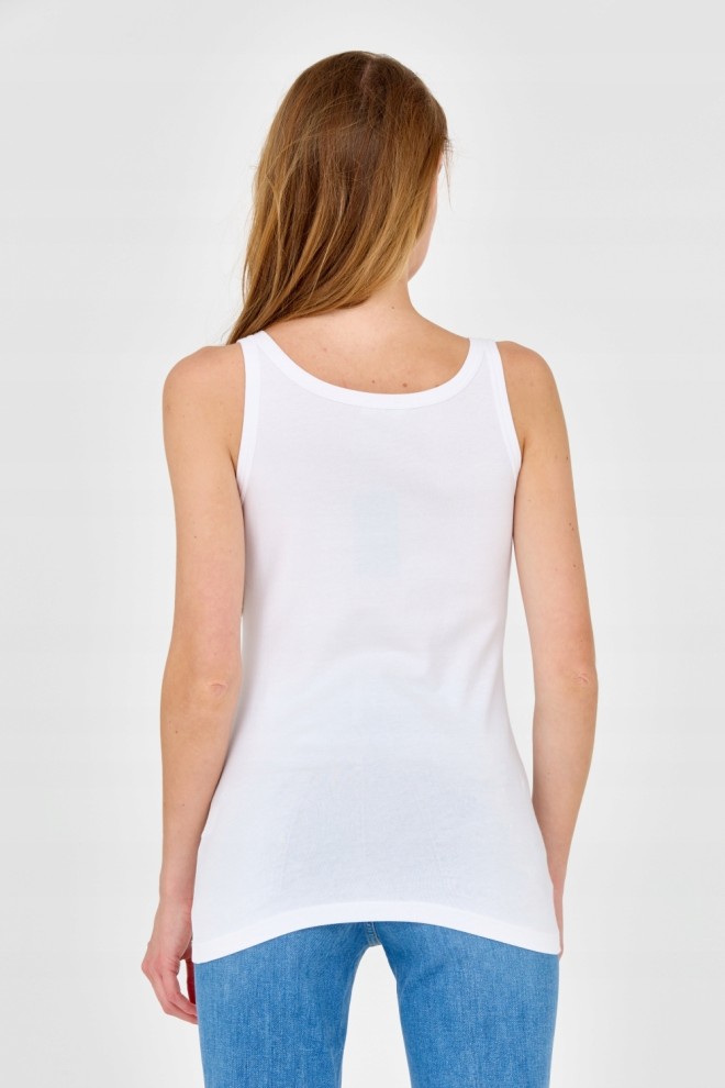 EMPORIO ARMANI White top with rhinestone logo