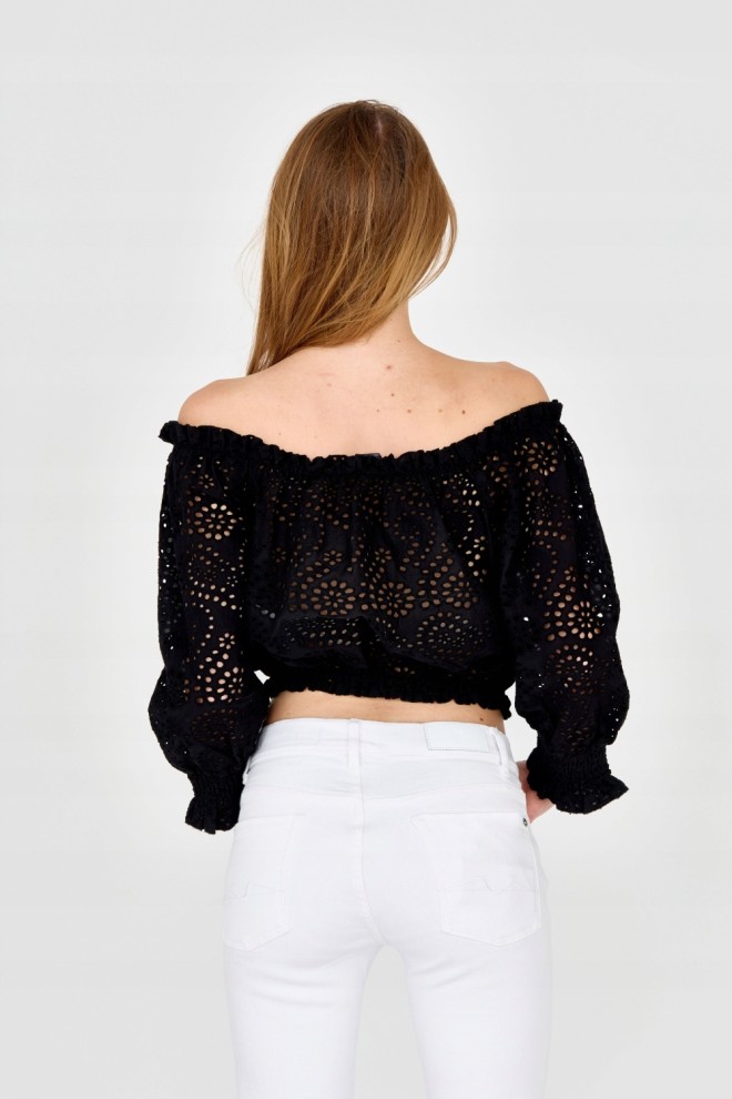 GUESS Women's black crop top