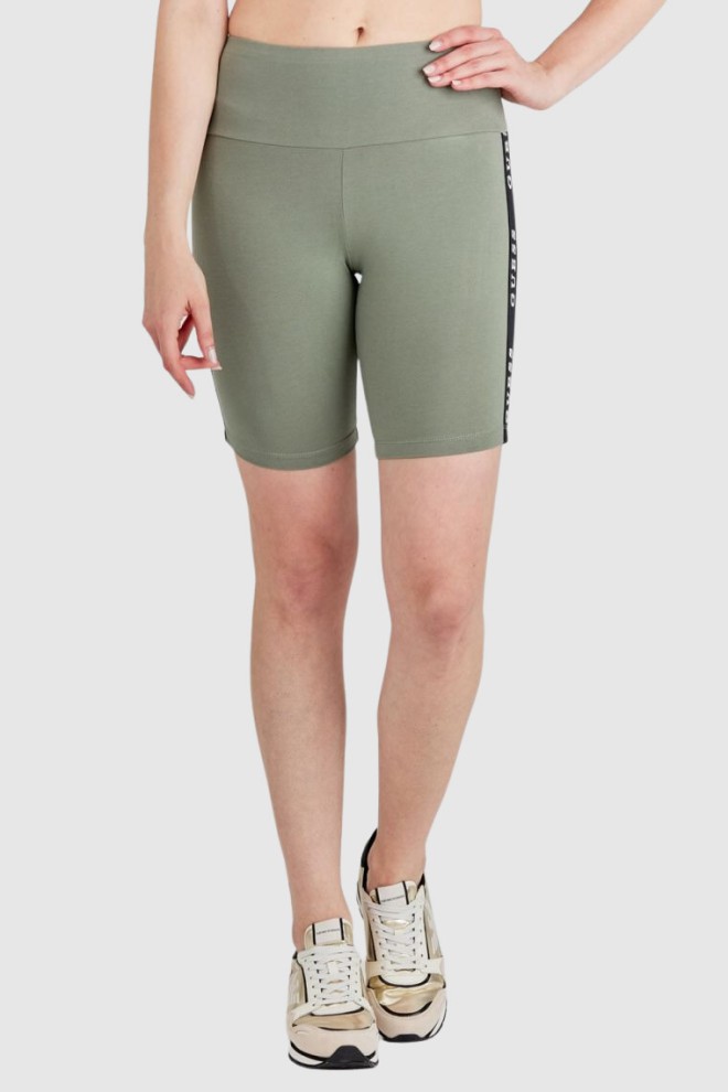 GUESS Green women's leggings with piping