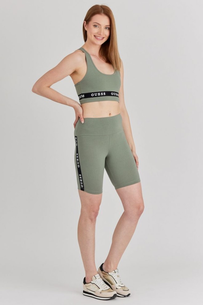 GUESS Green women's leggings with piping