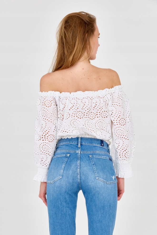 GUESS Damski biały crop top