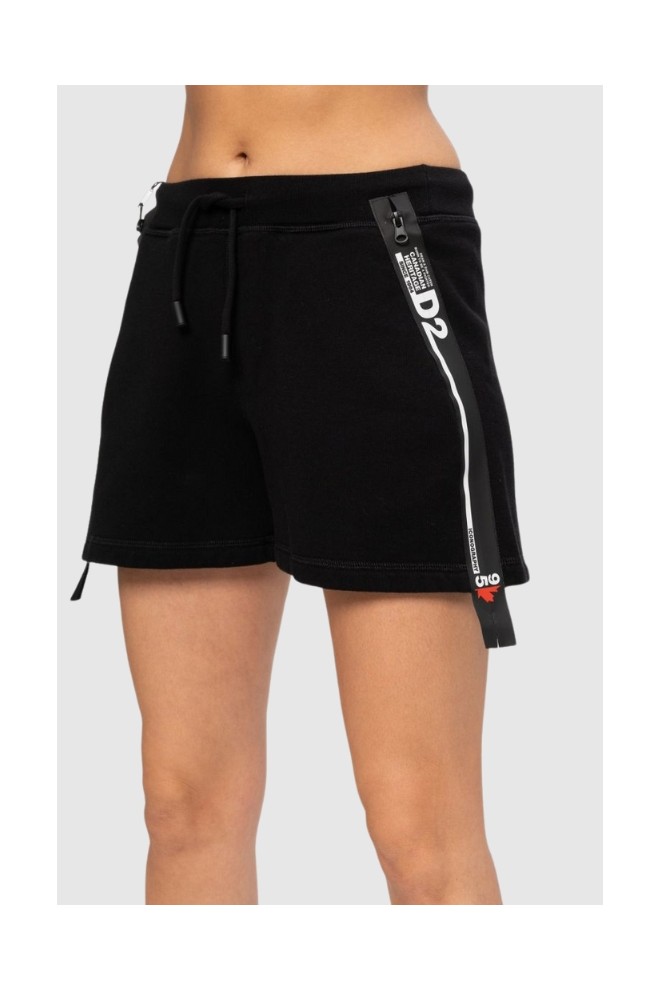 DSQUARED2 Black women's shorts with locks