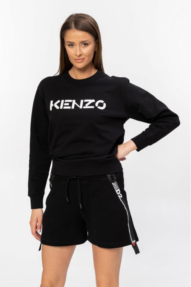 DSQUARED2 Pantaloni scurți negri pentru femei cu fermoare