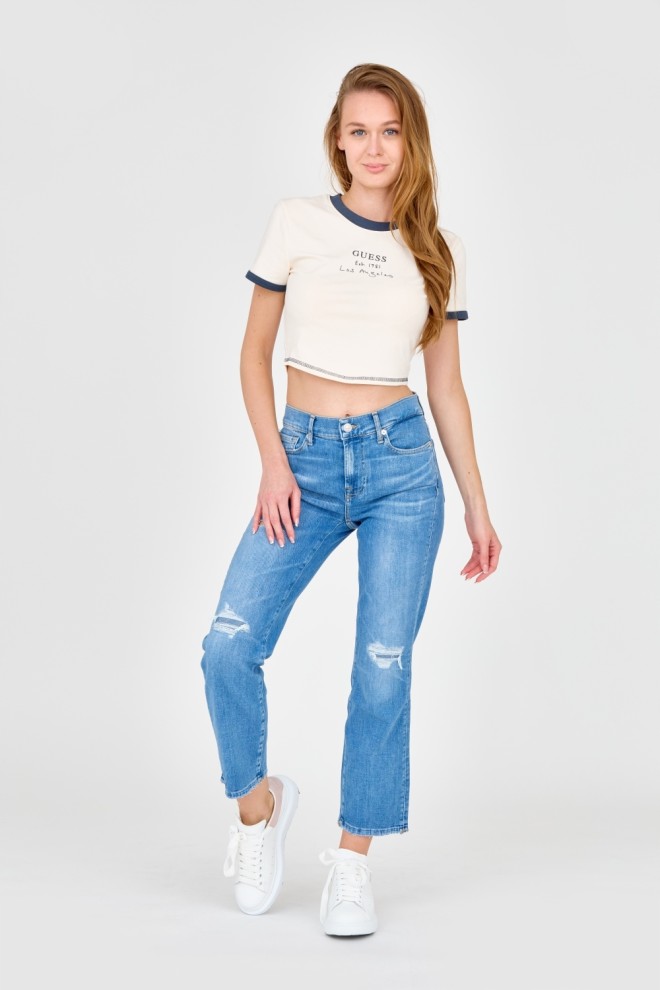 GUESS Ecru crop top