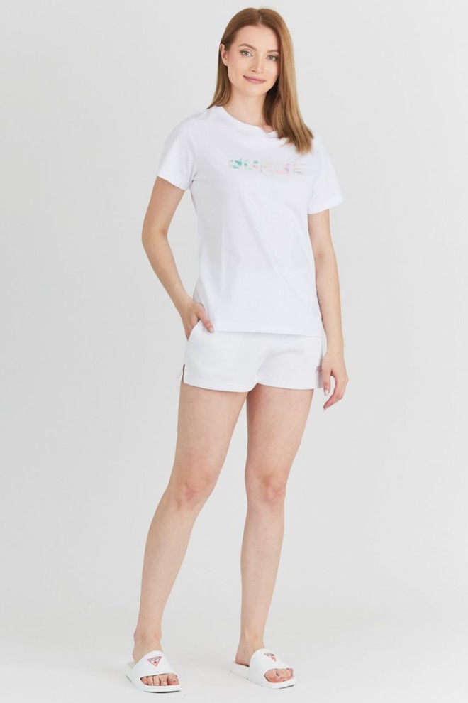 GUESS White women's shorts with colorful logo