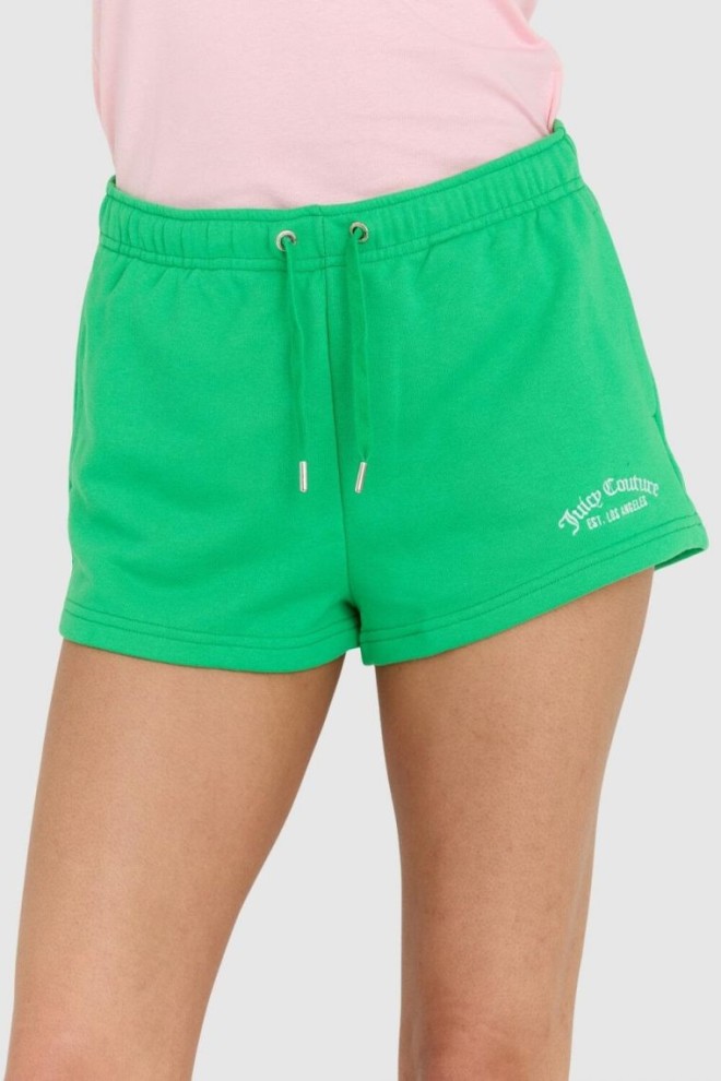JUICY COUTURE Pantaloni scurți reciclați anya verzi pentru femei, cu logo brodat