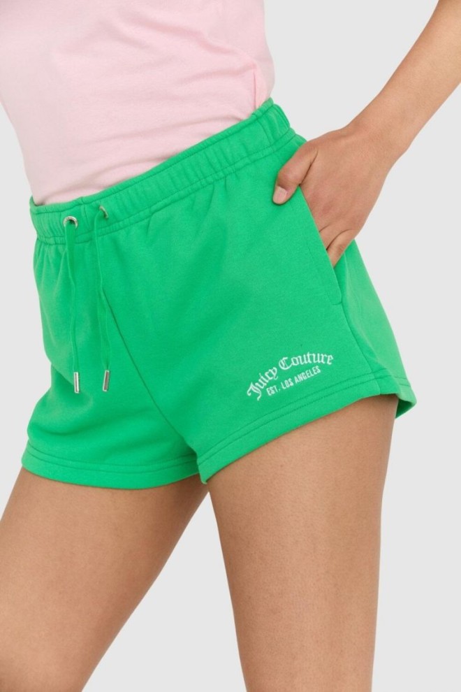 JUICY COUTURE Pantaloni scurți reciclați anya verzi pentru femei, cu logo brodat