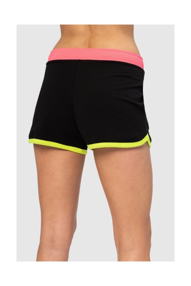 MOSCHINO Black women's shorts with neon logo