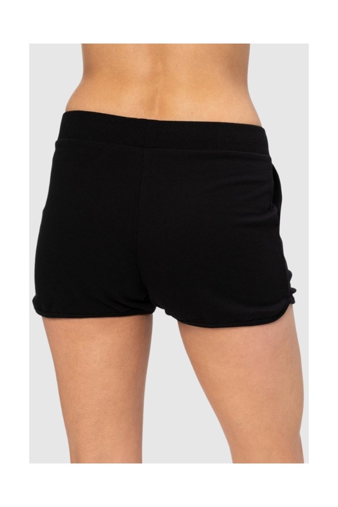 MOSCHINO Black women's shorts with gold logo