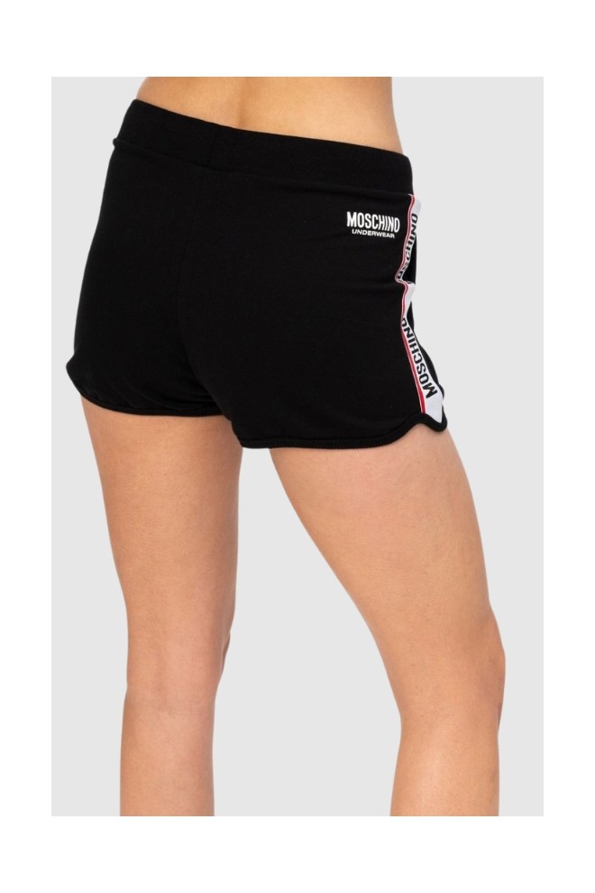 MOSCHINO Black women's shorts with stripes