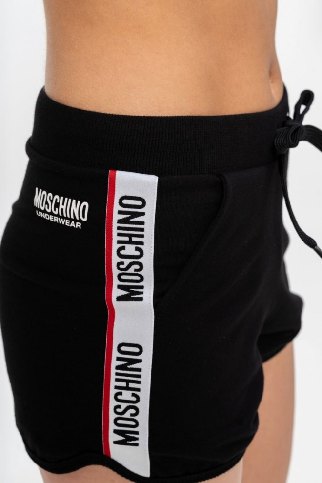 MOSCHINO Black women's shorts with stripes