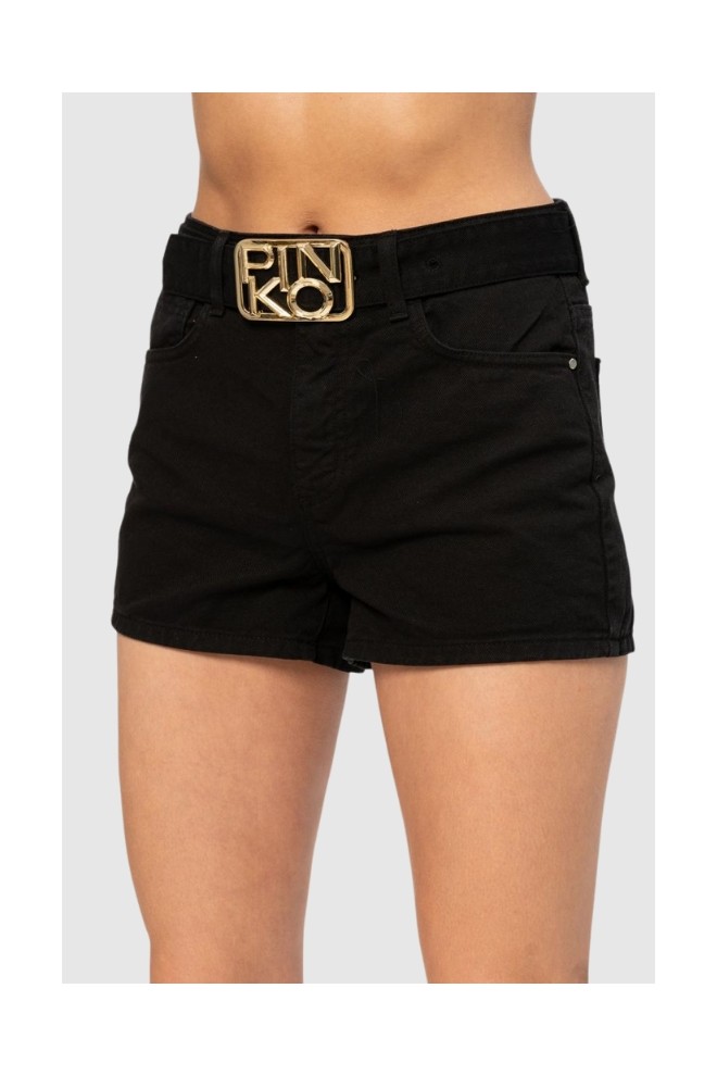 PINKO Black denim women's shorts