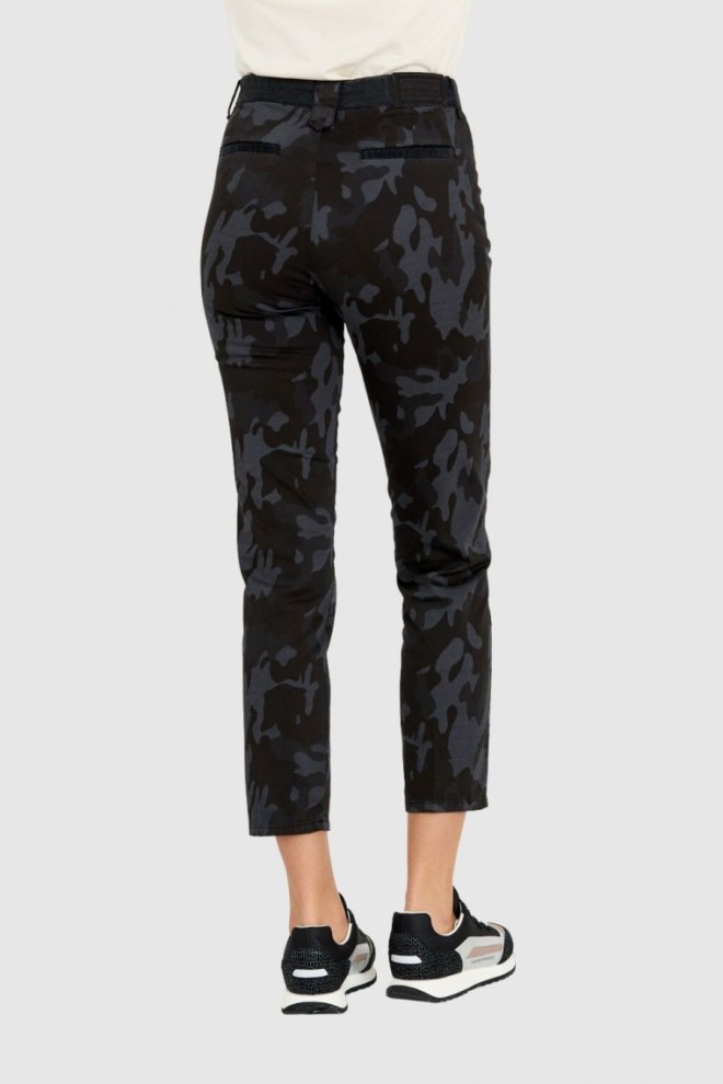 AERONAUTICA MILITARE Pantaloni chinos de damă din marochin negru