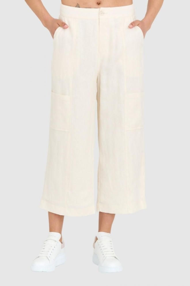 GUESS Cream linen pants for women