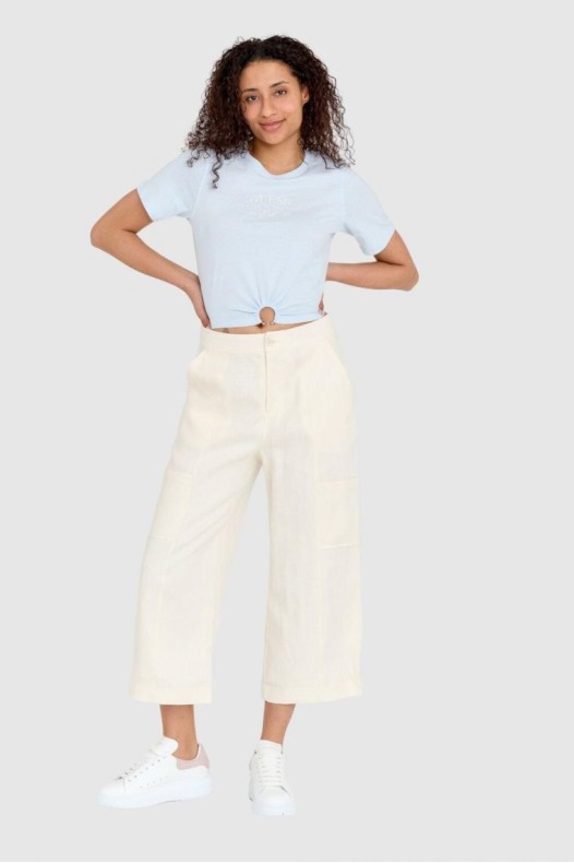 Guess linen pants best sale